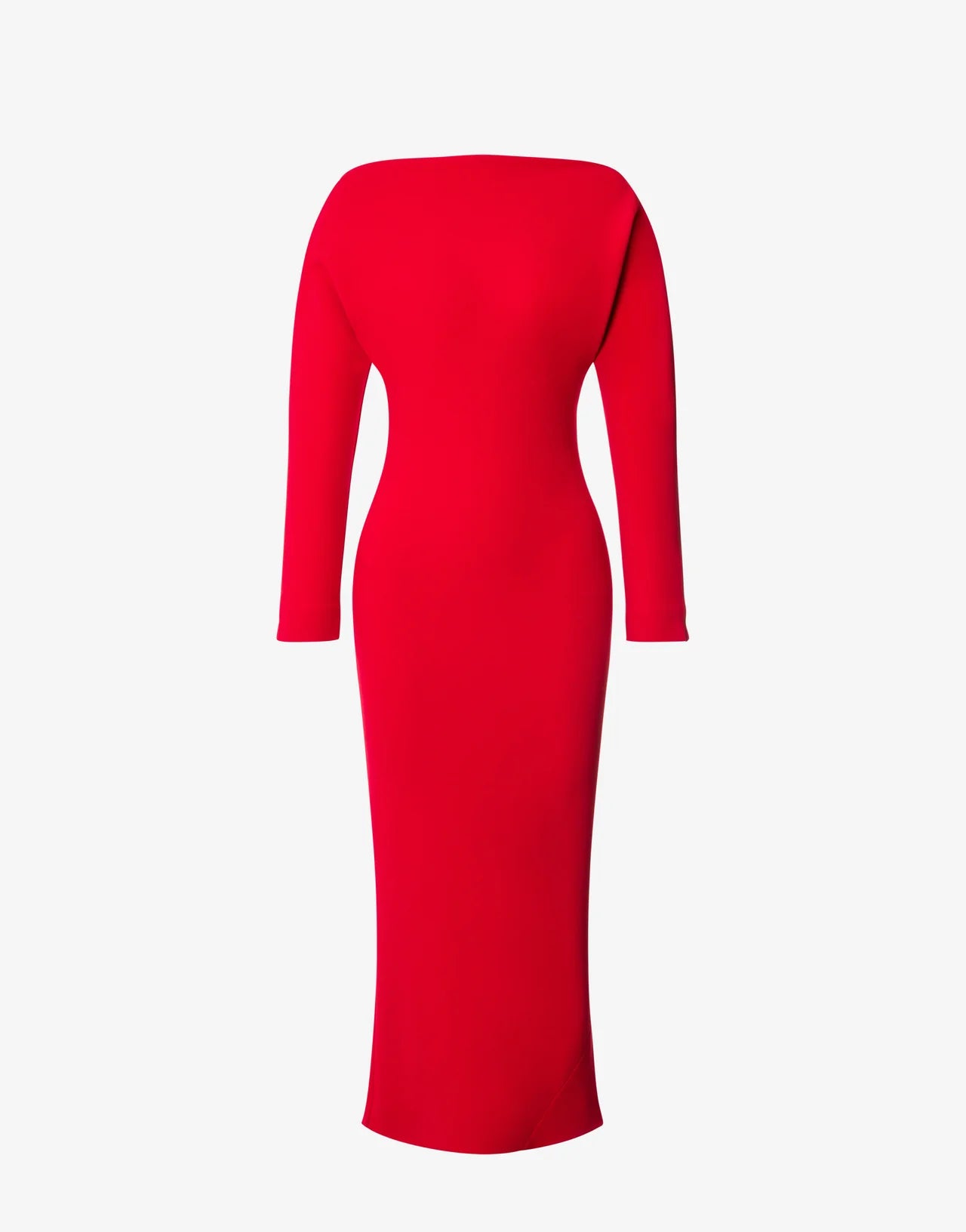Boatneck Stretch Cady Midi Dress Red / 42 Boatneck Stretch Cady Midi Dress Red / 42