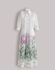 Cotton Shirt Dress with Herbarium Print