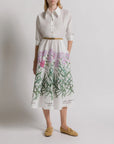 Cotton Shirt Dress with Herbarium Print