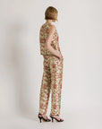 Floral Mikado Straight Leg Trousers