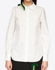 SLIM SHIRT WITH EMBROIDERY ON THE NECK