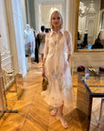 Silk Organza Shirt Dress with Iris Print