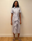 Gathered Ruffle Shirt Dress