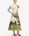 Aubrey Shirt Midi Dress - Serene Print