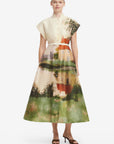 Aubrey Shirt Midi Dress - Serene Print