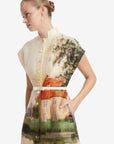 Aubrey Shirt Midi Dress - Serene Print