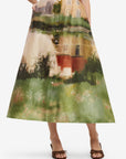 Aubrey Shirt Midi Dress - Serene Print