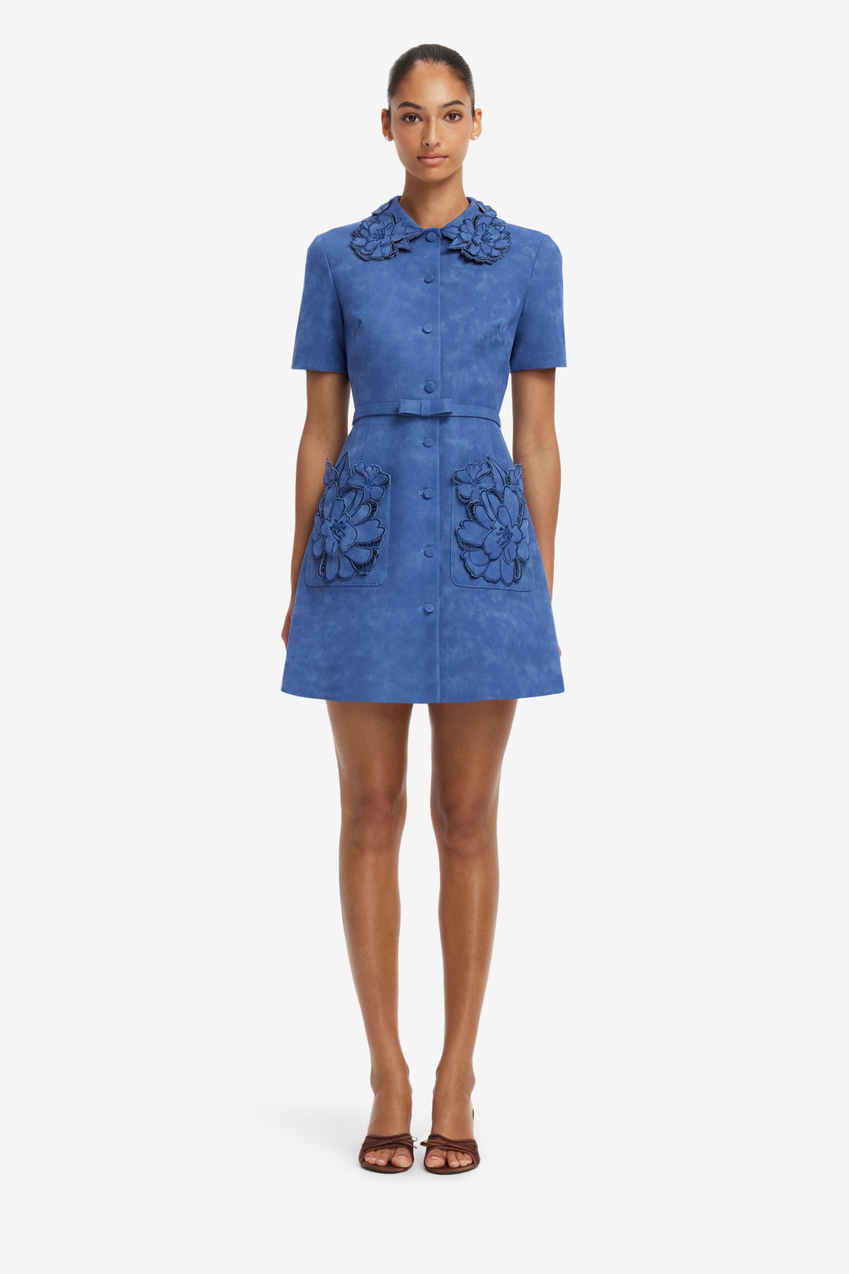 Ashley Applique Vegan Suede Mini Dress