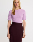 Elbow Sleeve Knit Crewneck