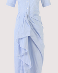 Gathered Ruffle Shirt Dress
