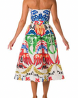 Strapless Print Dress