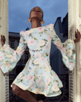 Blue Botanica Haze Mini Dress