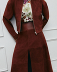 Suede Leather Combo Hudson Skirt