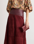 Suede Leather Combo Hudson Skirt
