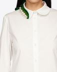 SLIM SHIRT WITH EMBROIDERY ON THE NECK