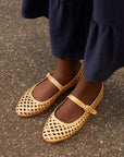 Gold Braided Ballerina Flats