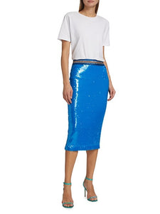 Blue sequin skirt