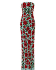 Crimson Rose Column Dress