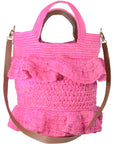 Ruffle Bag W Leather Strap