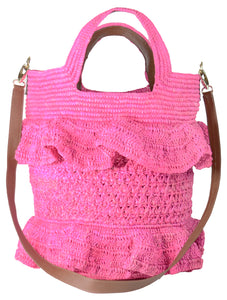 Ruffle Bag W Leather Strap