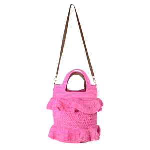 Ruffle Bag W Leather Strap