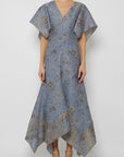 V-NECK DRESS WITH HANDKERCHIEF HEM