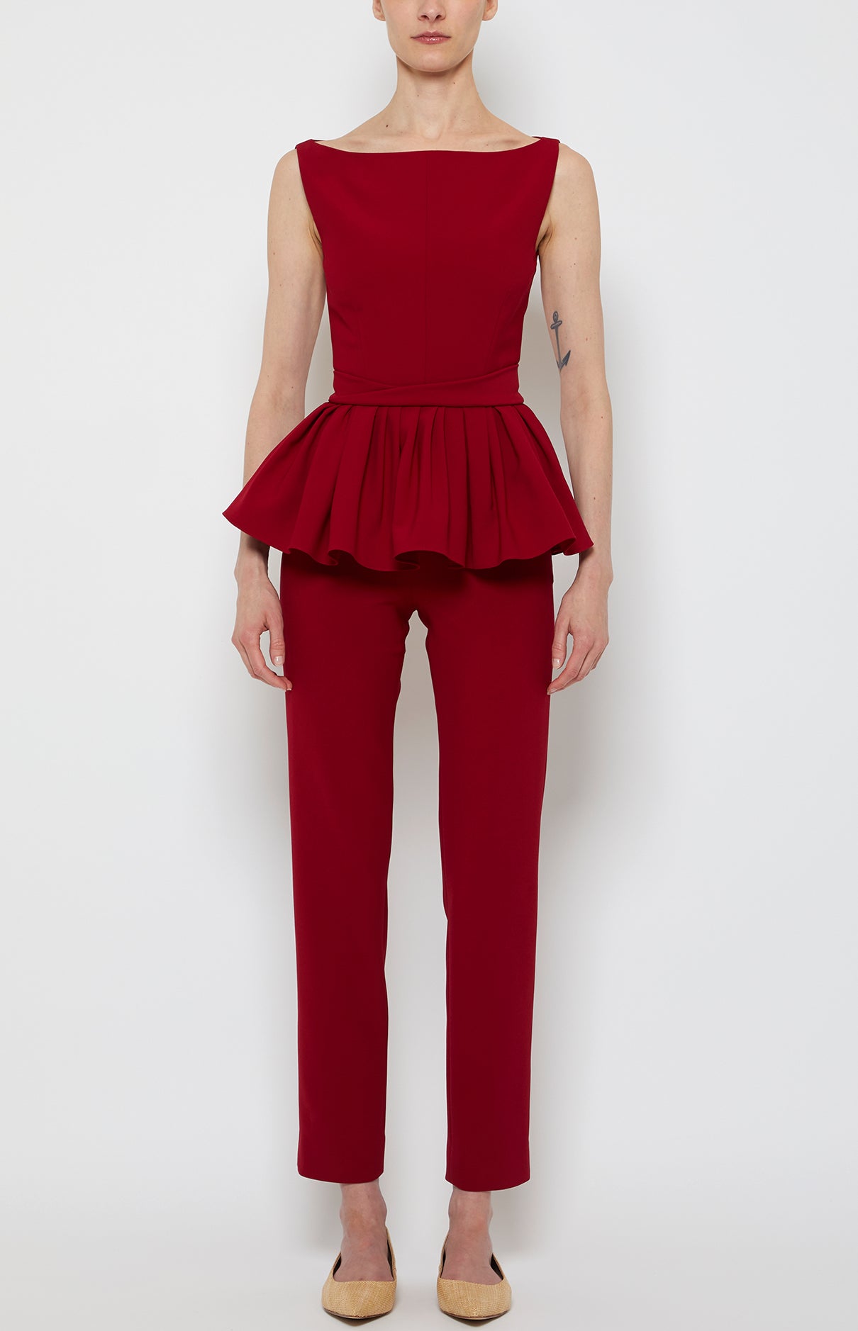 PEPLUM SQUARE NECK TOP