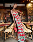 Crimson Rose Column Dress
