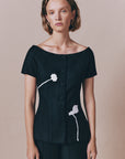 HASHIRO STRIPE WOOL TOP