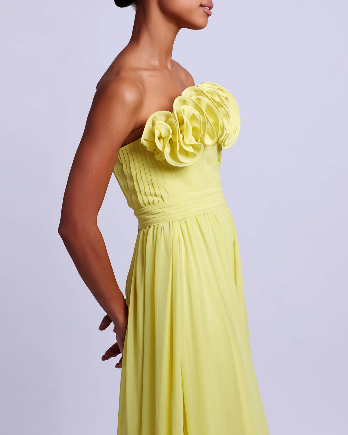 Pleated Strapless Maxi Dress