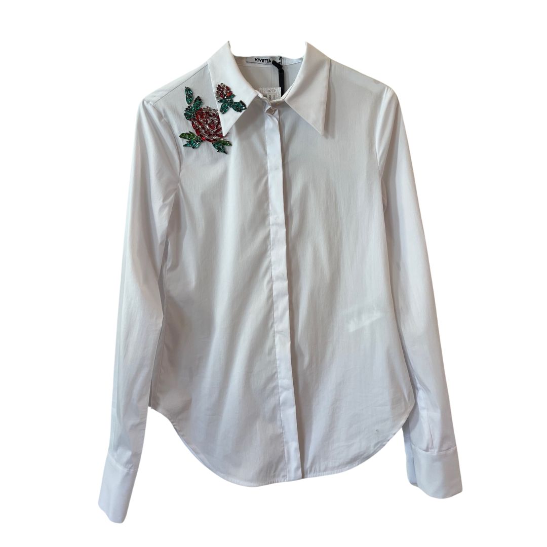 Shirt With Strass Embroidery