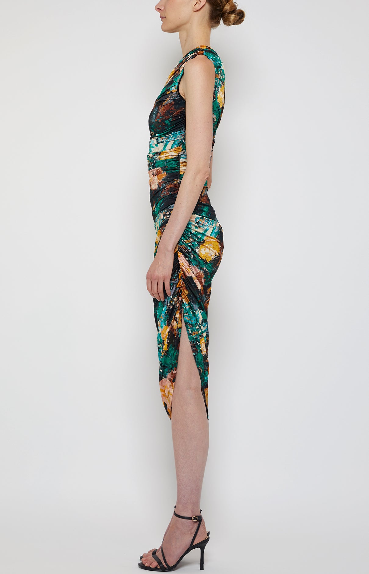 RUCHED SLVLESS DRESS