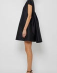 CAP SLEEVE DRESS WITH PLEATED BACK