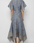 V-NECK DRESS WITH HANDKERCHIEF HEM