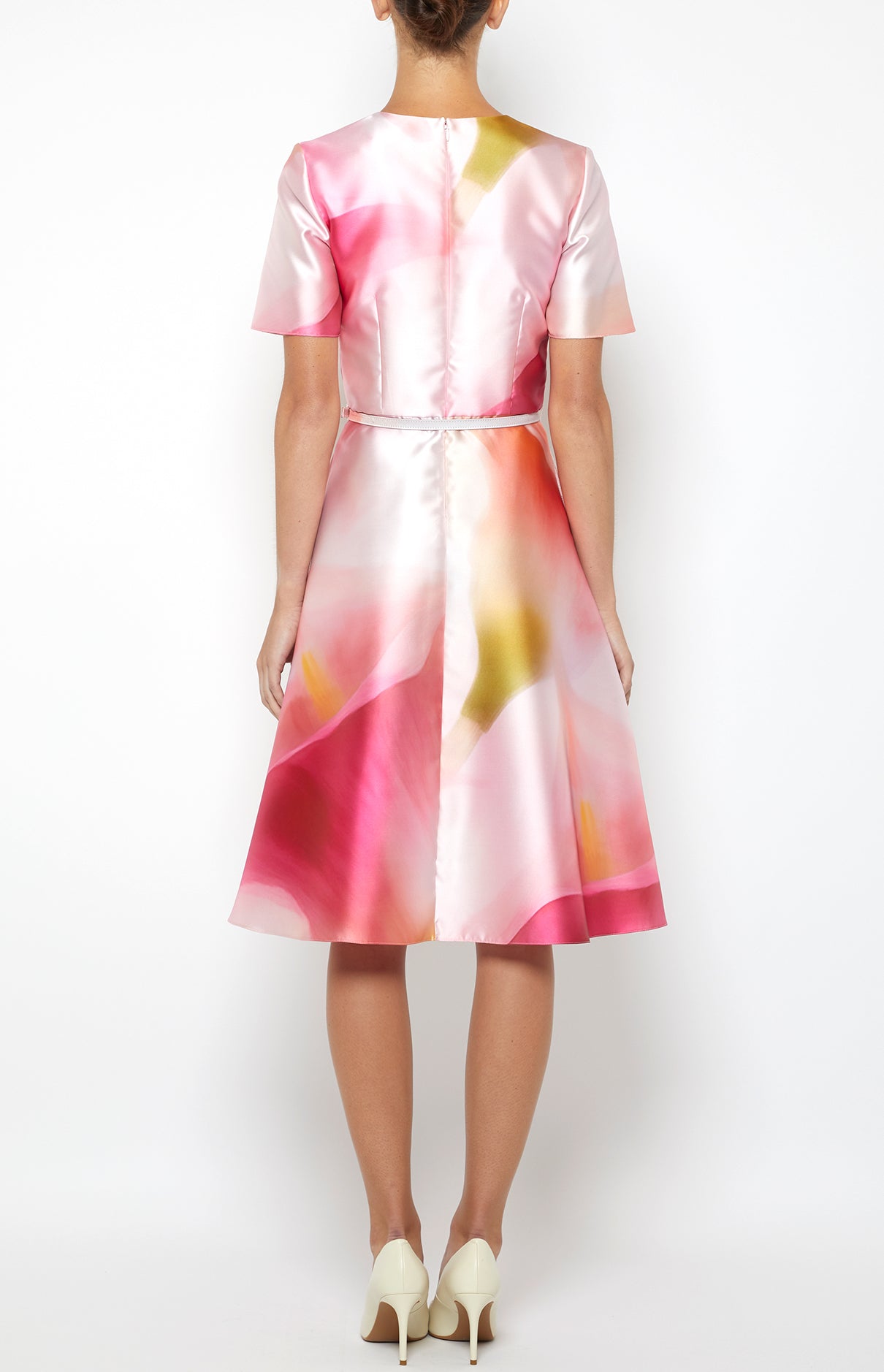 SHORT SLV KNEE LENGTH FIT & FLARE DRESS