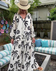 Ls Pussybow Tie Maxi Dress
