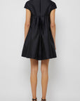 CAP SLEEVE DRESS WITH PLEATED BACK