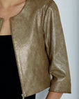 Stretch Leather Cardigan