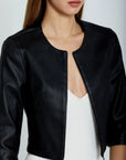 Stretch Leather Cardigan