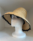 Wavy Blk Rafia City Hat
