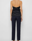 DEEP V-NECK HALTER SATIN TOP