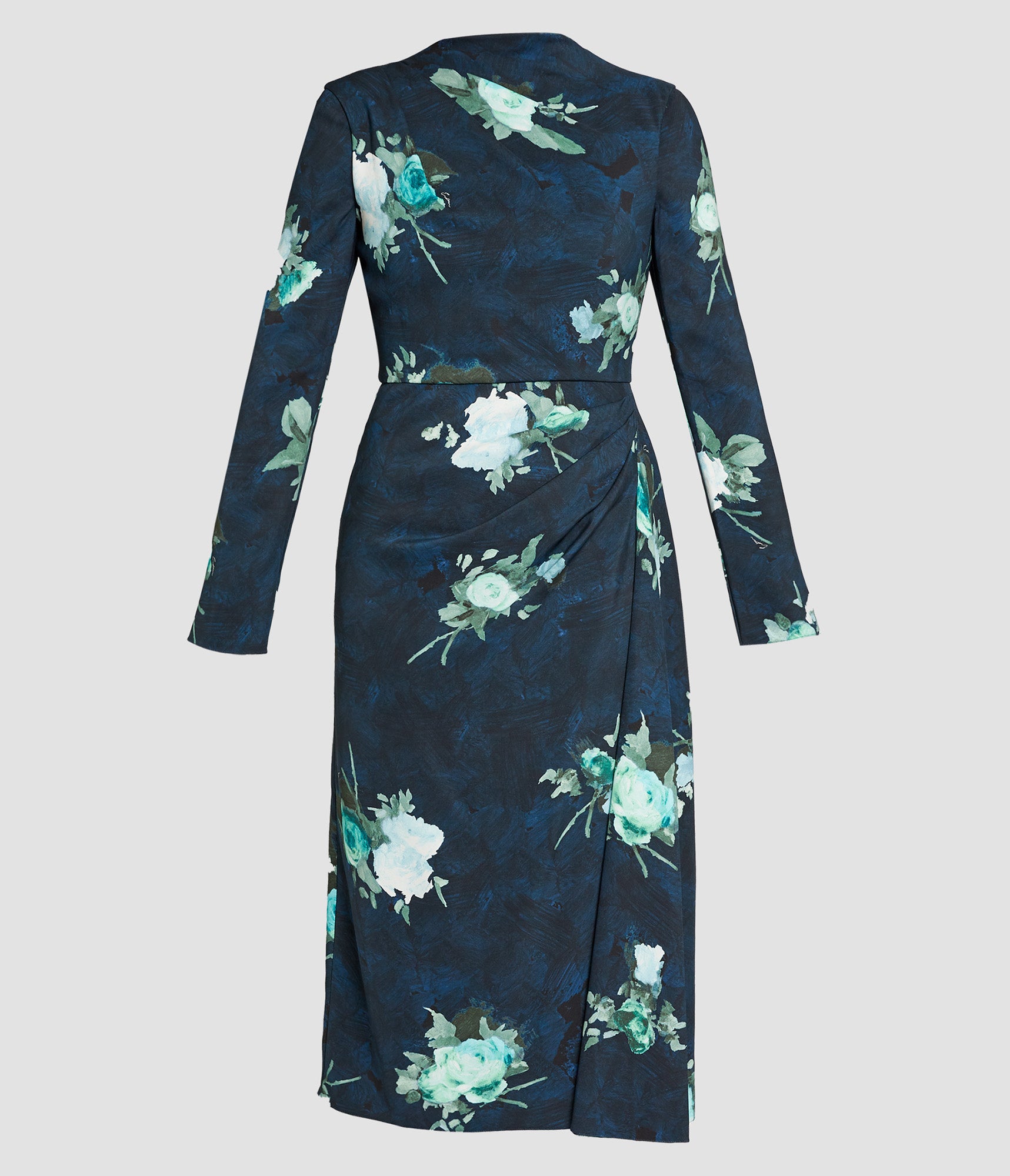 LONG SLEEVE DRAPED MIDI DRESS
