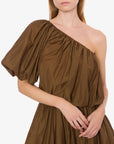 Nylon One-Shoulder Blouse
