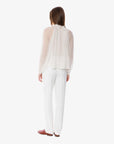 Long Sleeve Silk Chiffon Blouse