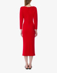 Boatneck Stretch Cady Midi Dress