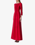 Long Sleeved Mikado Evening Dress