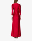 Long Sleeved Mikado Evening Dress