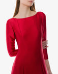 Long Sleeved Mikado Evening Dress
