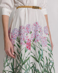 Cotton Shirt Dress with Herbarium Print