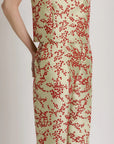 Floral Mikado Straight Leg Trousers